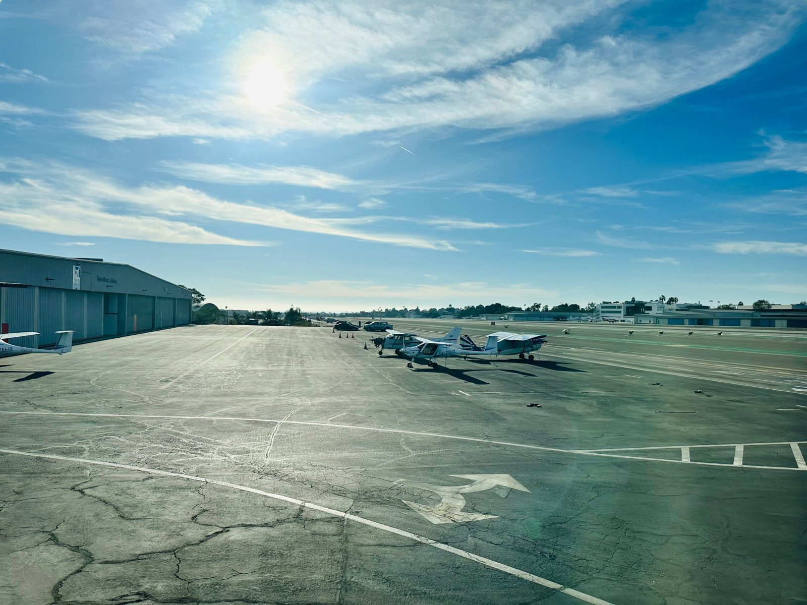 View across the airfield